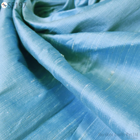 Iridescent Blue White Pure Dupioni Silk Fabric by Yard Wedding Prom Dresses Indian Raw Silk Dupion Crafting Sewing Pillows Drapery Quilting