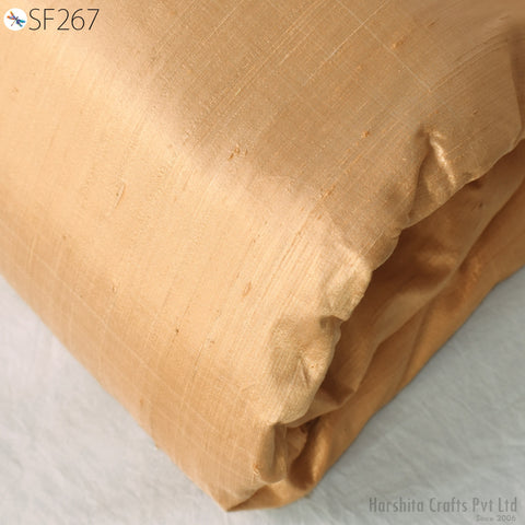Deep Peach Pure Dupioni Fabric Raw Silk by the Yard Indian Wedding Dresses Pillowcases Drapery Blouses Curtains Cushions Costumes Sewing
