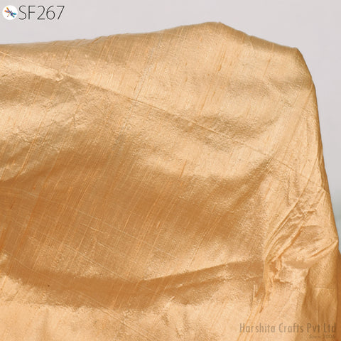Deep Peach Pure Dupioni Fabric Raw Silk by the Yard Indian Wedding Dresses Pillowcases Drapery Blouses Curtains Cushions Costumes Sewing