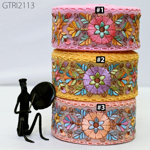 9 Yard Indian 6cm Trim Dress Sari Border DIY Crafting Ribbon Sewing Fabric Embroidered Decor Costumes Cushion Curtain Home Decor Trimming