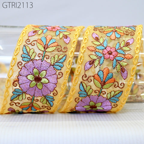9 Yard Indian 6cm Trim Dress Sari Border DIY Crafting Ribbon Sewing Fabric Embroidered Decor Costumes Cushion Curtain Home Decor Trimming