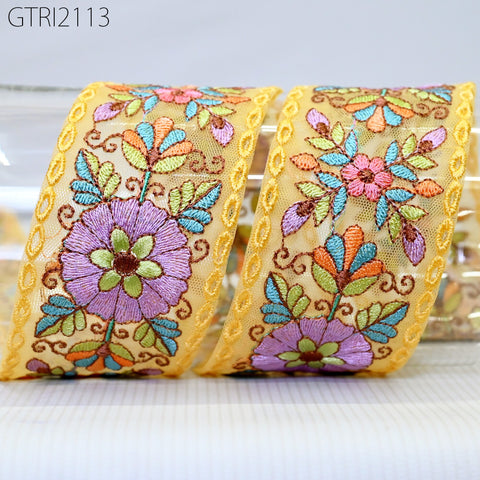 9 Yard Indian 6cm Trim Dress Sari Border DIY Crafting Ribbon Sewing Fabric Embroidered Decor Costumes Cushion Curtain Home Decor Trimming