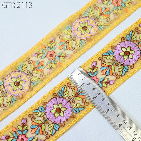 9 Yard Indian 6cm Trim Dress Sari Border DIY Crafting Ribbon Sewing Fabric Embroidered Decor Costumes Cushion Curtain Home Decor Trimming