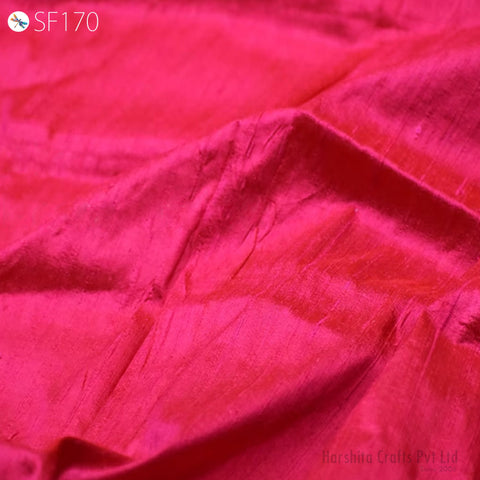 Raspberry Red Pure Dupioni Fabric Raw Silk by the Yard Indian Wedding Dresses Pillow Cover Drapery Cushions Costume Sewing Waist Coat Blouse