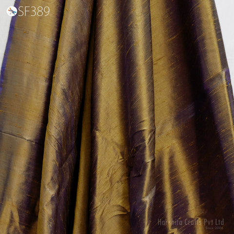 Pure Dupioni Fabric by the Yard Indian Iridescent Brown Blue Shantung Raw Silk Dupion Wedding Bridal Dresses Sewing Upholstery Pillowcase