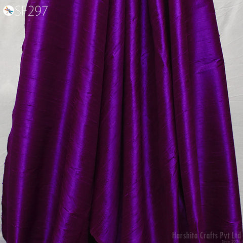 Purple Pure Dupioni Fabric Raw Silk by the Yard Indian Wedding Dresses Pillowcases Drapery Blouses Curtain Cushions Costumes Sewing Crafting