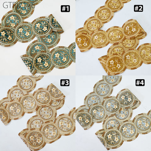 9 Yard Indian 8cm Scallop Edge Embroidery Trim Embroidered Saree Ribbon Cushions Cover Sewing Crafting Tape Curtains Headbands Sari Border