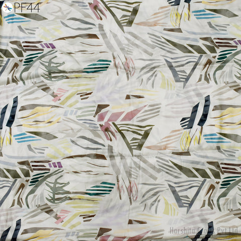 Indian Modal Satin Fabric by the Yard Flowy Soft Printed Summer Dresses Fabric Shirt Comfortable Clothing Costumes Drapery Sewing Crafting