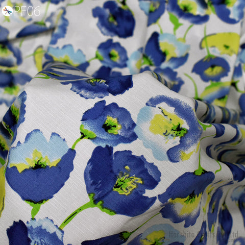 59" Indian Slub Crepe Fabric by Yard Flowy Floral Soft Printed Summer Dress Shirt Comfortable Clothing Party Costume Drapery Sewing Crafting