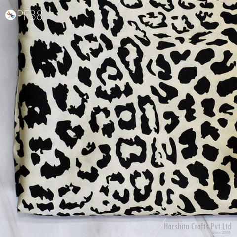 Satin Printed fabric By Yard Indian Animal Print Soft Flowy fabric Summer Dresses Shirt Co-ord Set Clothing Party Costumes Drapery Sewing
