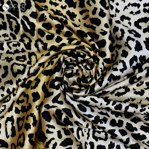 Satin Printed fabric By Yard Indian Animal Print Soft Flowy fabric Summer Dresses Shirt Co-ord Set Clothing Party Costumes Drapery Sewing