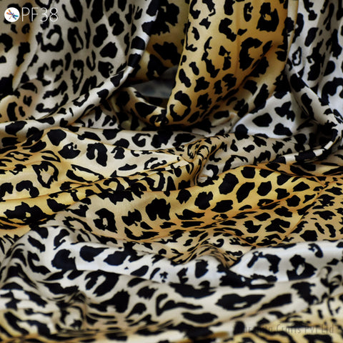 Satin Printed fabric By Yard Indian Animal Print Soft Flowy fabric Summer Dresses Shirt Co-ord Set Clothing Party Costumes Drapery Sewing