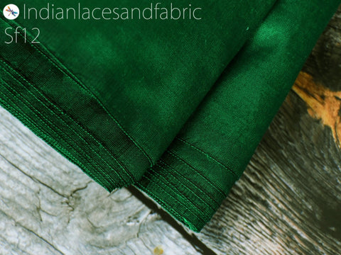 80 gsm Indian Dark Green Soft Pure Plain Silk Fabric by yard Wedding Dress Bridesmaids Costumes Party Dresses Pillows Cushion Covers Drapery