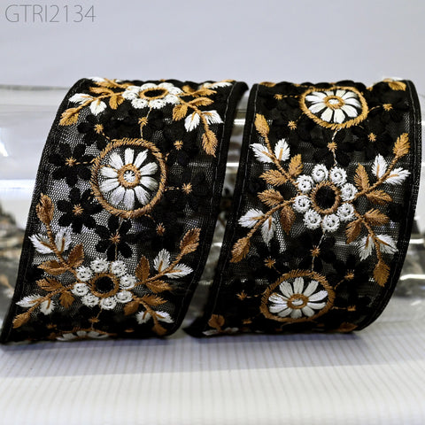 9 Yard Embroidery 6cm Fabric Trim Indian Doll Making Embellishments DIY Crafting Sewing Saree Sari Border Embroidered Ribbon Dresses Costume