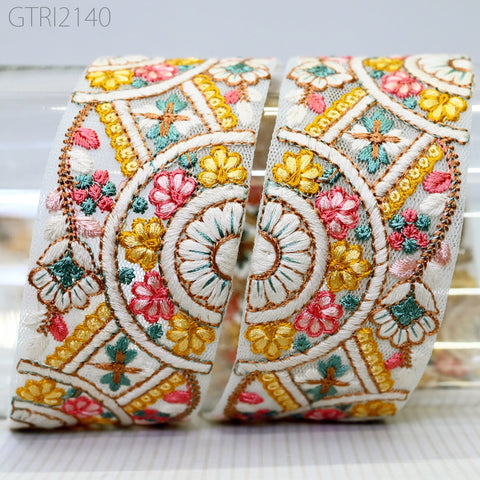 9 Yard Butterfly Indian 5 CM Trim Embellishments Embroidery Sari Trimmings Saree Border Ribbon for Hairbands Sewing Crafting Home Décor