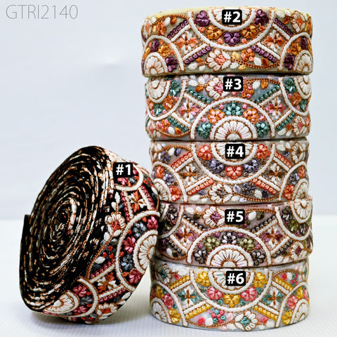 9 Yard Butterfly Indian 5 CM Trim Embellishments Embroidery Sari Trimmings Saree Border Ribbon for Hairbands Sewing Crafting Home Décor