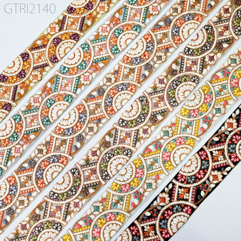 9 Yard Butterfly Indian 5 CM Trim Embellishments Embroidery Sari Trimmings Saree Border Ribbon for Hairbands Sewing Crafting Home Décor