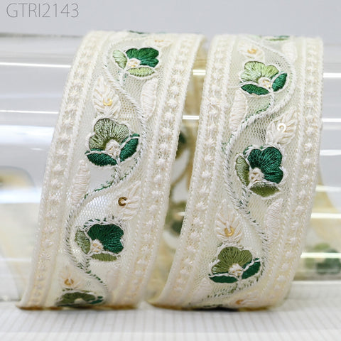 9 Yard Indian Embroidery 4cm Trim Embroidered Saree Ribbon Sari Embellishments Cushions Sewing Crafting Trimmings Curtains Headbands Border