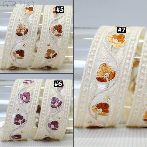 9 Yard Indian Embroidery 4cm Trim Embroidered Saree Ribbon Sari Embellishments Cushions Sewing Crafting Trimmings Curtains Headbands Border