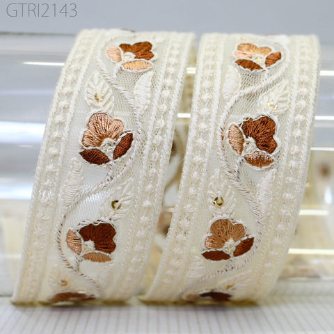 9 Yard Indian Embroidery 4cm Trim Embroidered Saree Ribbon Sari Embellishments Cushions Sewing Crafting Trimmings Curtains Headbands Border