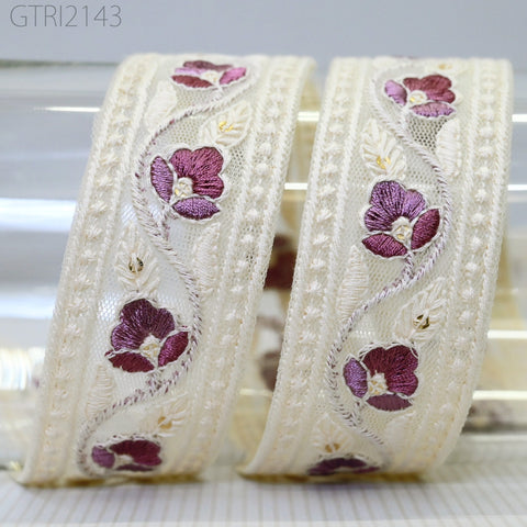 9 Yard Indian Embroidery 4cm Trim Embroidered Saree Ribbon Sari Embellishments Cushions Sewing Crafting Trimmings Curtains Headbands Border