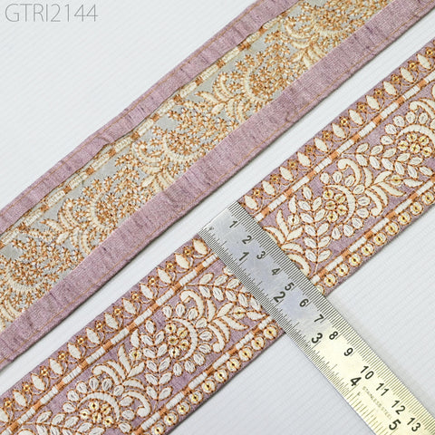 Indian Embroidered 6CM Trim by 9 yard Drapery Embellishments Hats Bag Saree Trim Decorative Ribbon Crafting Sewing Sari Borders Home Decor