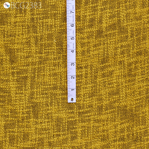 Indian Tweed Fabric Sold By The Yard Mustard Yellow Woven Wool Blend Textile for Designers Home Decor Bed Covers DIY Crafting Coat Cushions