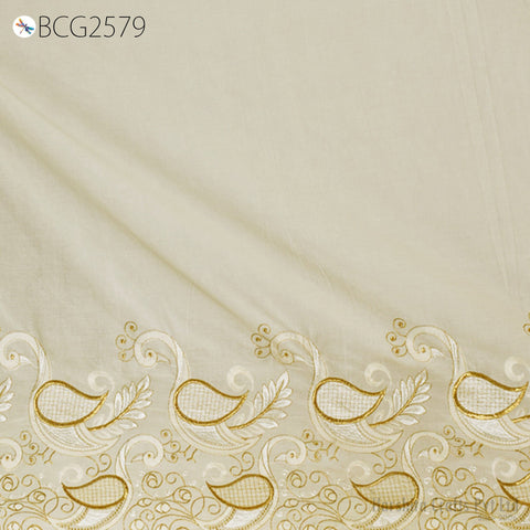 Dyeable Unbleach Embroidered Cotton Fabric by the Yard Crafting Sewing Ivory Eyelet Fabric Kids Summer Dresses Curtains Skirts Palazzo Pants