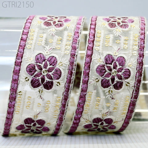 9 Yard Indian Embroidered Fabric 4 Cm Trim Embellishment Saree Ribbons Tape Sewing Crafting Embroidery Border Wedding Dress Accessories