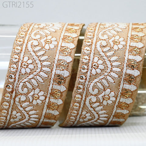 9 Yard Indian Sari Embellishments Embroidery 5 Cm Trim Embroidered Saree Ribbon Cushions Sewing Crafting Trimmings Curtains Headbands Border