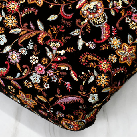 Wedding Woman Dresses Embroidery Velvet by the yard Sequins Fabric Sewing Crafting Costumes Cushion Cover Quilting Home Décor Fabric