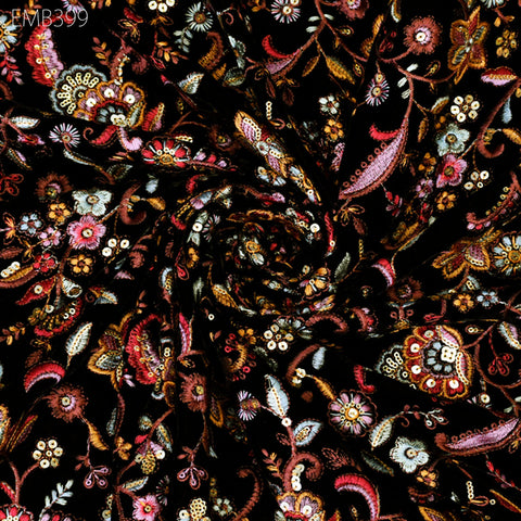 Wedding Woman Dresses Embroidery Velvet by the yard Sequins Fabric Sewing Crafting Costumes Cushion Cover Quilting Home Décor Fabric