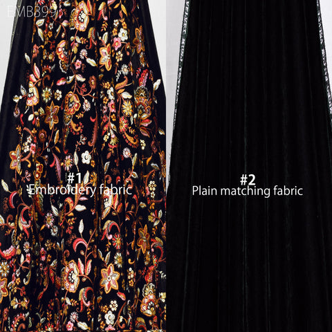 Wedding Woman Dresses Embroidery Velvet by the yard Sequins Fabric Sewing Crafting Costumes Cushion Cover Quilting Home Décor Fabric