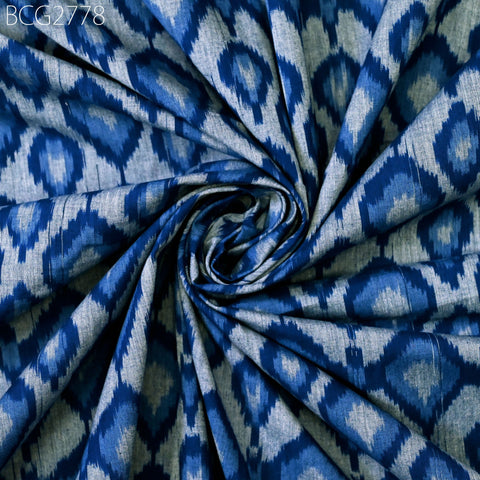Blue Ikat Fabric Yardage Hand loom Cotton sold by yard Ikat Summer Dress Material Apparel Caftans Home Decor Tablecloth Drapery Cushions