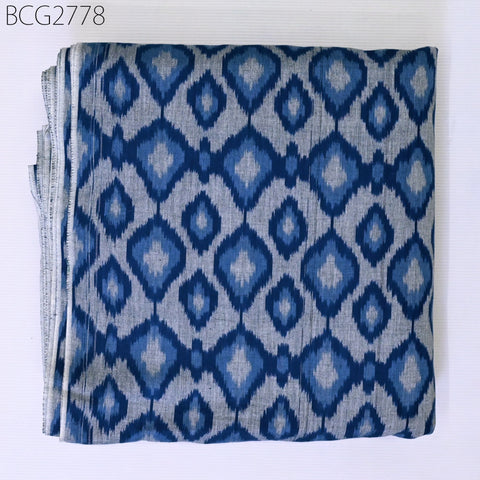 Blue Ikat Fabric Yardage Hand loom Cotton sold by yard Ikat Summer Dress Material Apparel Caftans Home Decor Tablecloth Drapery Cushions