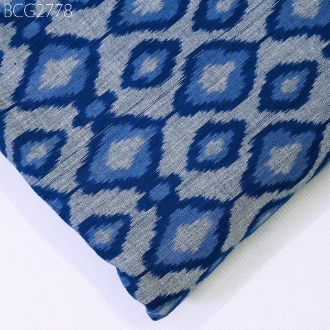 Blue Ikat Fabric Yardage Hand loom Cotton sold by yard Ikat Summer Dress Material Apparel Caftans Home Decor Tablecloth Drapery Cushions