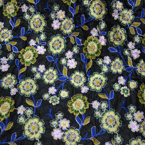 Embroidered Cotton Fabric by the Yard Indian Fabric Sewing Crafting Wedding Dress Costumes Doll Bag Cushion Cover Table Runners Making