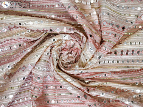 Bridal Veil Indian Dupatta Mirror Work Embroidered Customized Wedding Georgette Long Women Dupatta Lehenga Embroidery Stoles Chunni Gift