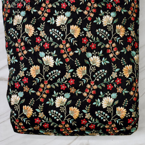 Embroidered Fabric by the yard Sewing DIY Crafting Indian Embroidery Wedding Dress Costumes Dolls Bags Cushion Covers Table Runners Blouses