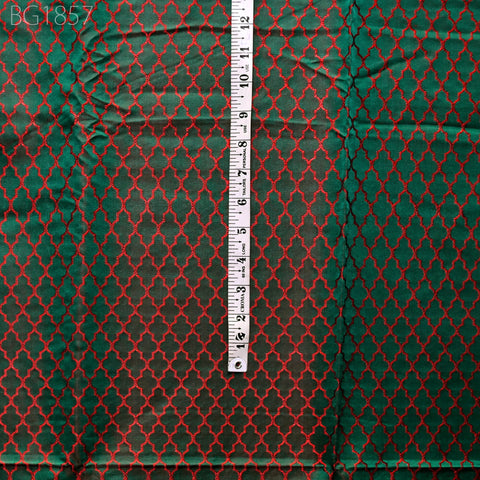 Green Indian Jacquard Brocade Wedding Dress Fabric By The Yard Crafting Sewing Bridesmaid Costume Valances Drapes Floral Home Furnishing