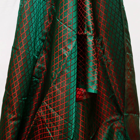 Green Indian Jacquard Brocade Wedding Dress Fabric By The Yard Crafting Sewing Bridesmaid Costume Valances Drapes Floral Home Furnishing