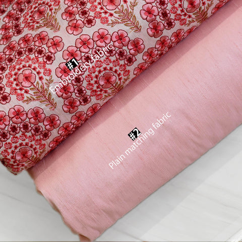 Indian Embroidered Fabric by the yard Sewing DIY Crafting Embroidery Wedding Dresses Fabric Costumes Dolls Bags Cushion Covers Table Runners