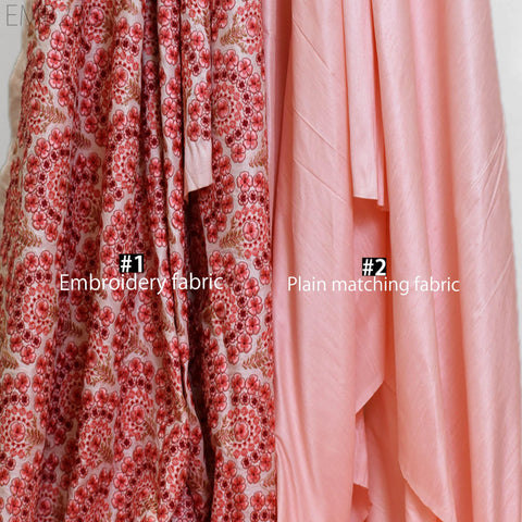 Indian Embroidered Fabric by the yard Sewing DIY Crafting Embroidery Wedding Dresses Fabric Costumes Dolls Bags Cushion Covers Table Runners