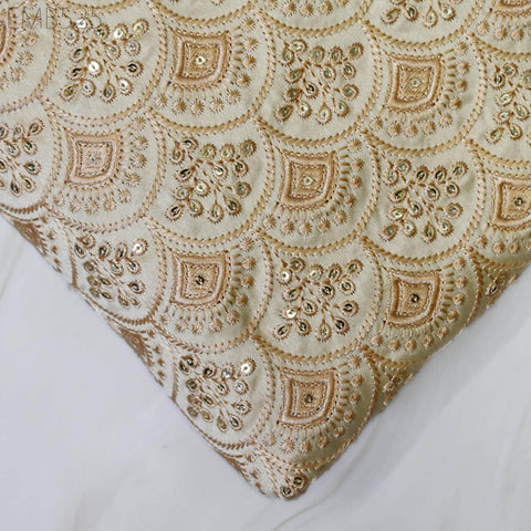 Embroidered Fabric by the yard Sewing DIY Crafting Indian Embroidery Wedding Dress Costumes Dolls Bags Cushion Covers Table Runners Blouses