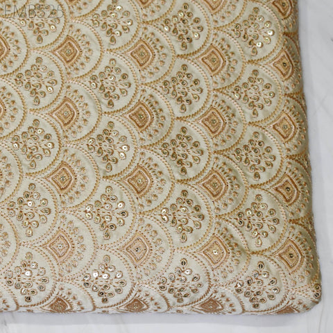 Embroidered Fabric by the yard Sewing DIY Crafting Indian Embroidery Wedding Dress Costumes Dolls Bags Cushion Covers Table Runners Blouses
