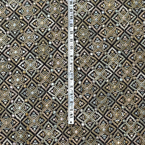 Black Embroidered Georgette Fabric by Yard Indian Embroidery Sewing Curtain DIY Crafting Summer Women Dress Material Drapery Home Decor