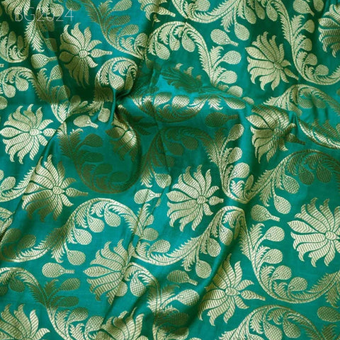 Indian Rama Green Brocade Banarasi Blended Fabric Wedding Dress Banaras Brocade by the Yard Crafting Sewing Cushion Covers Bridal Blouses