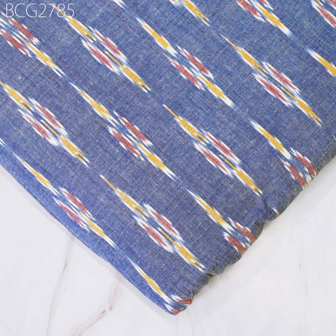 Blue Indian Ikat Cotton Fabric by yard Homespun Handwoven Cushion Covers Crafting Summer Women Pajamas Kids Shorts Sewing Kitchen Curtains