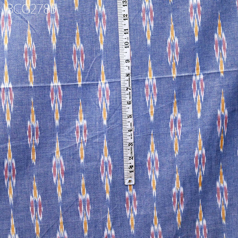 Blue Indian Ikat Cotton Fabric by yard Homespun Handwoven Cushion Covers Crafting Summer Women Pajamas Kids Shorts Sewing Kitchen Curtains