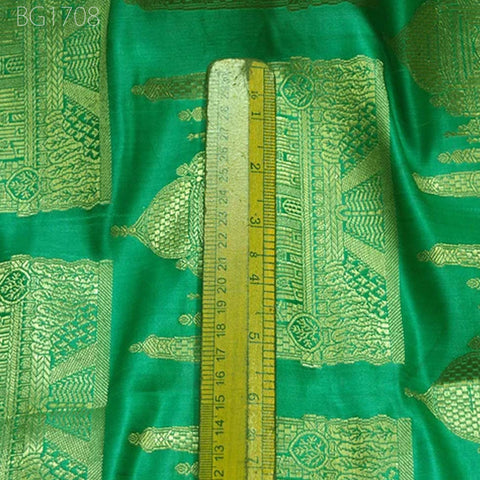 Sea Green Sewing Crafting Indian Banarasi Brocade Fabric by the Yard Wedding Dress Brocade Fabric Bridal Dress Material Skirts Cushions